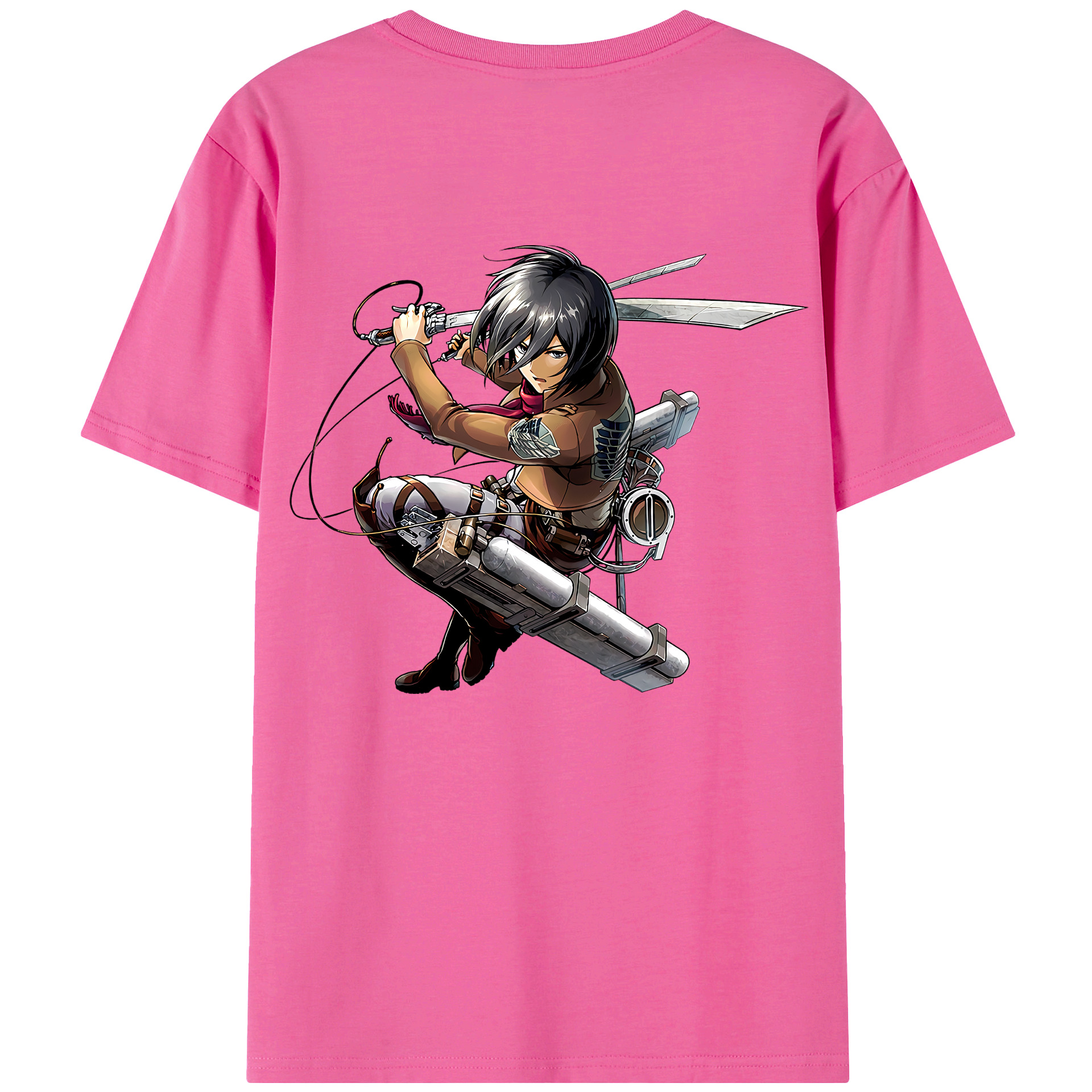 （画像用） 進撃の巨人 ミカサ·アッカーマン Attack on Titan Mikasa Ackerman レディース半袖Tシャツ(バックプリント)